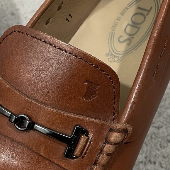 TOD’S Gommino Horsebit Driving Loafers Men’s Size 11 Brown Leather Slip On Shoes main image 9